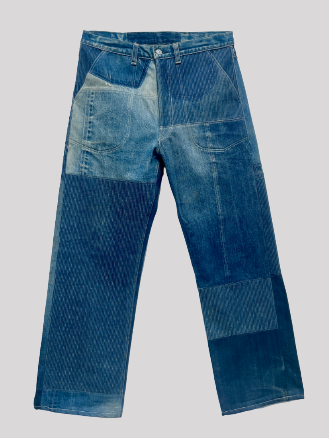 Made-to-Order Monochrome Patchwork Deck Pants | Joswick Denim Made-to-Order Monochrome Patchwork Deck Pants | Joswick Denim